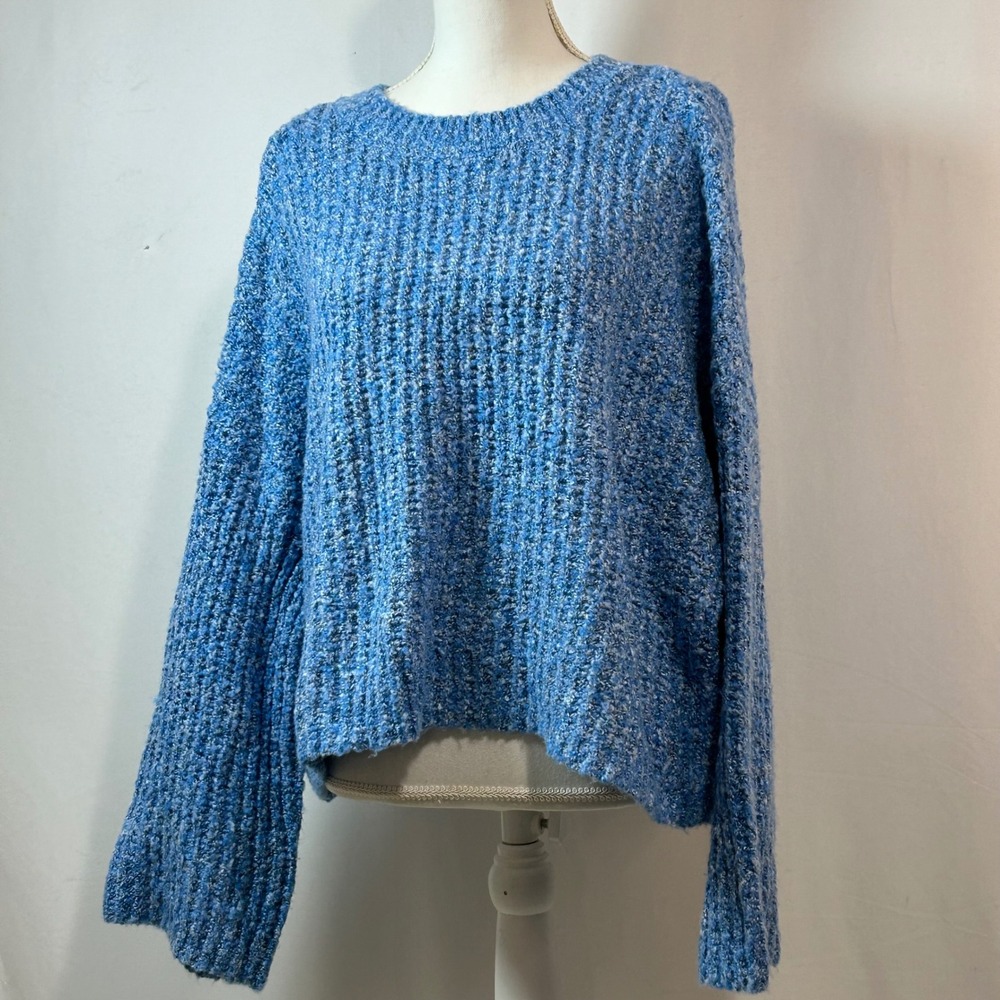 Sincerely Jules Blue Knit Sweater Women's‎ Size L Long Sleeve Crew Neck